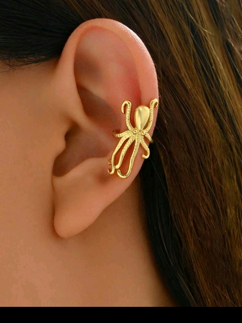 Gold Octopus Ear Cuff - Women Jewelry